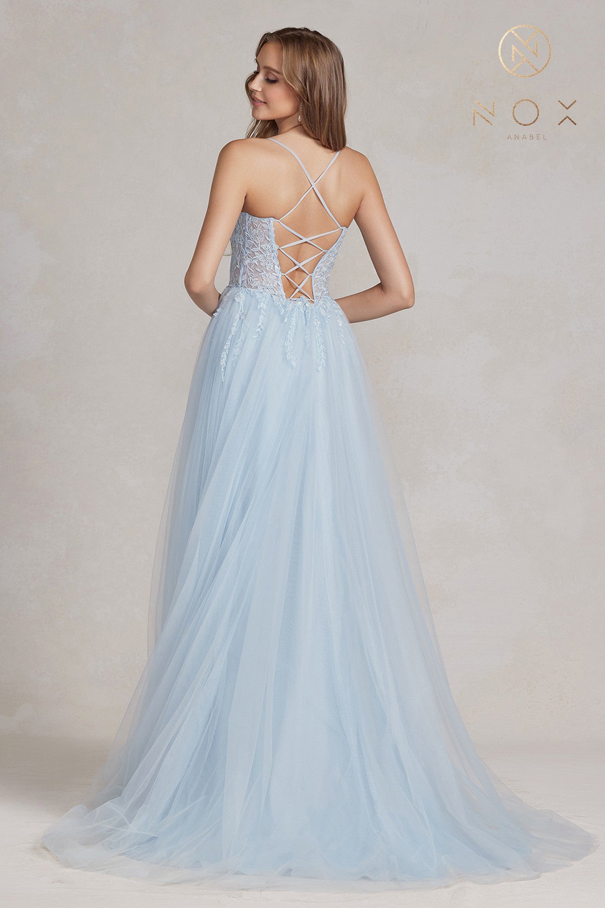 NA25-J1089 FLORAL LACE CORSET TULLE SKIRT DRESS