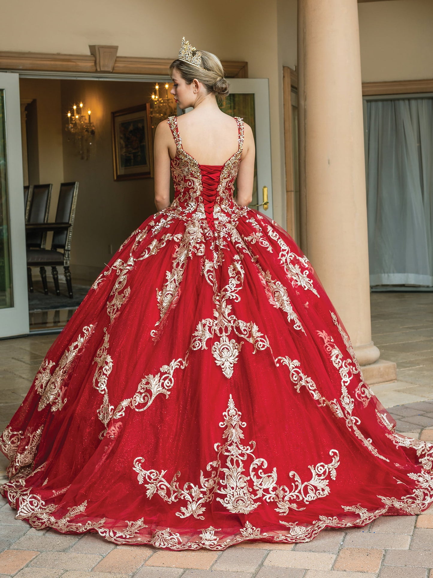 DQ25-1651 EMBROIDERED BODICE WITH CRYSTAL ACCENTS