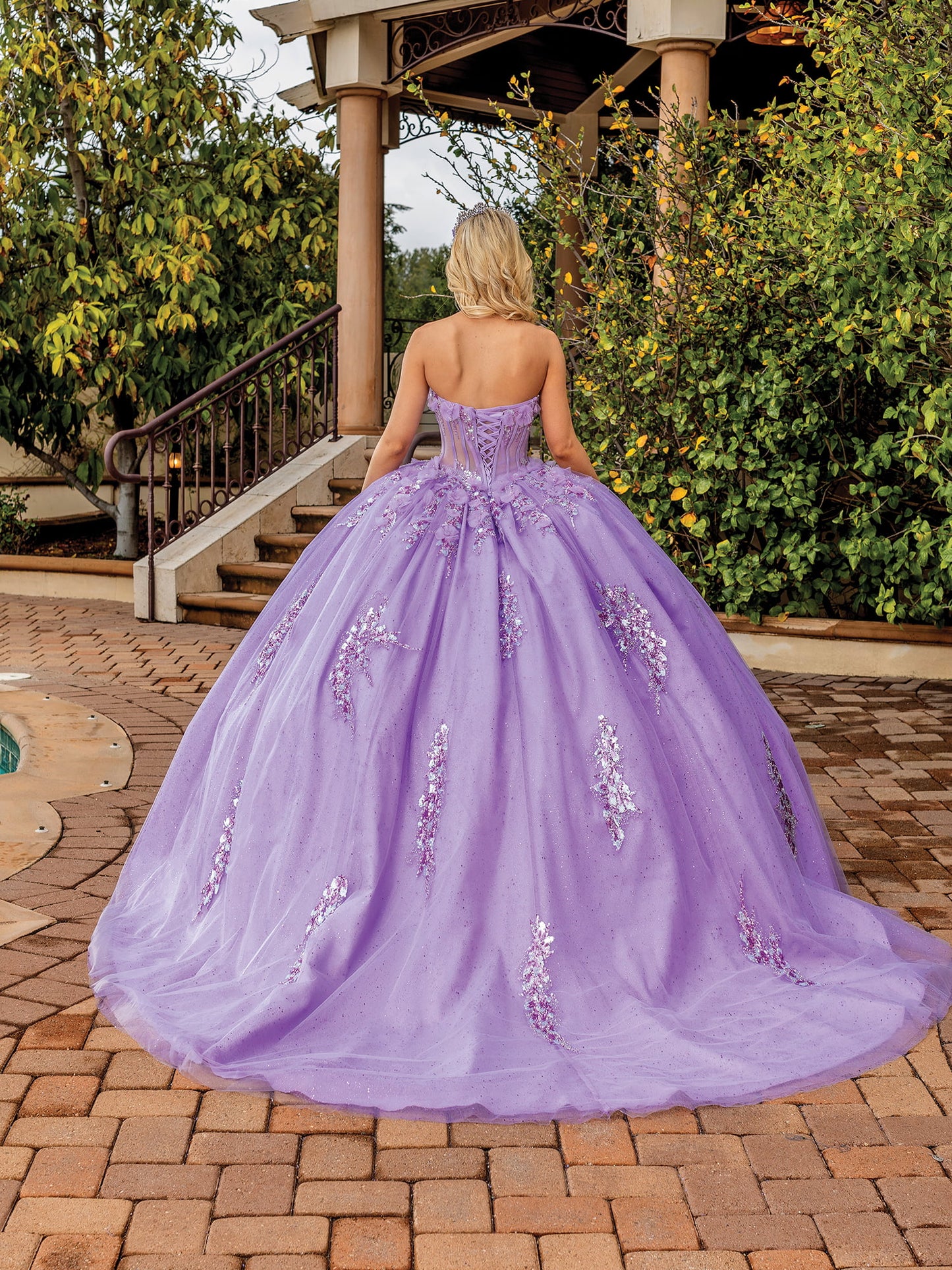 DQ25-1813 OFF-SHOULDER GOWN WITH DELICATE FLORAL APPLIQUES
