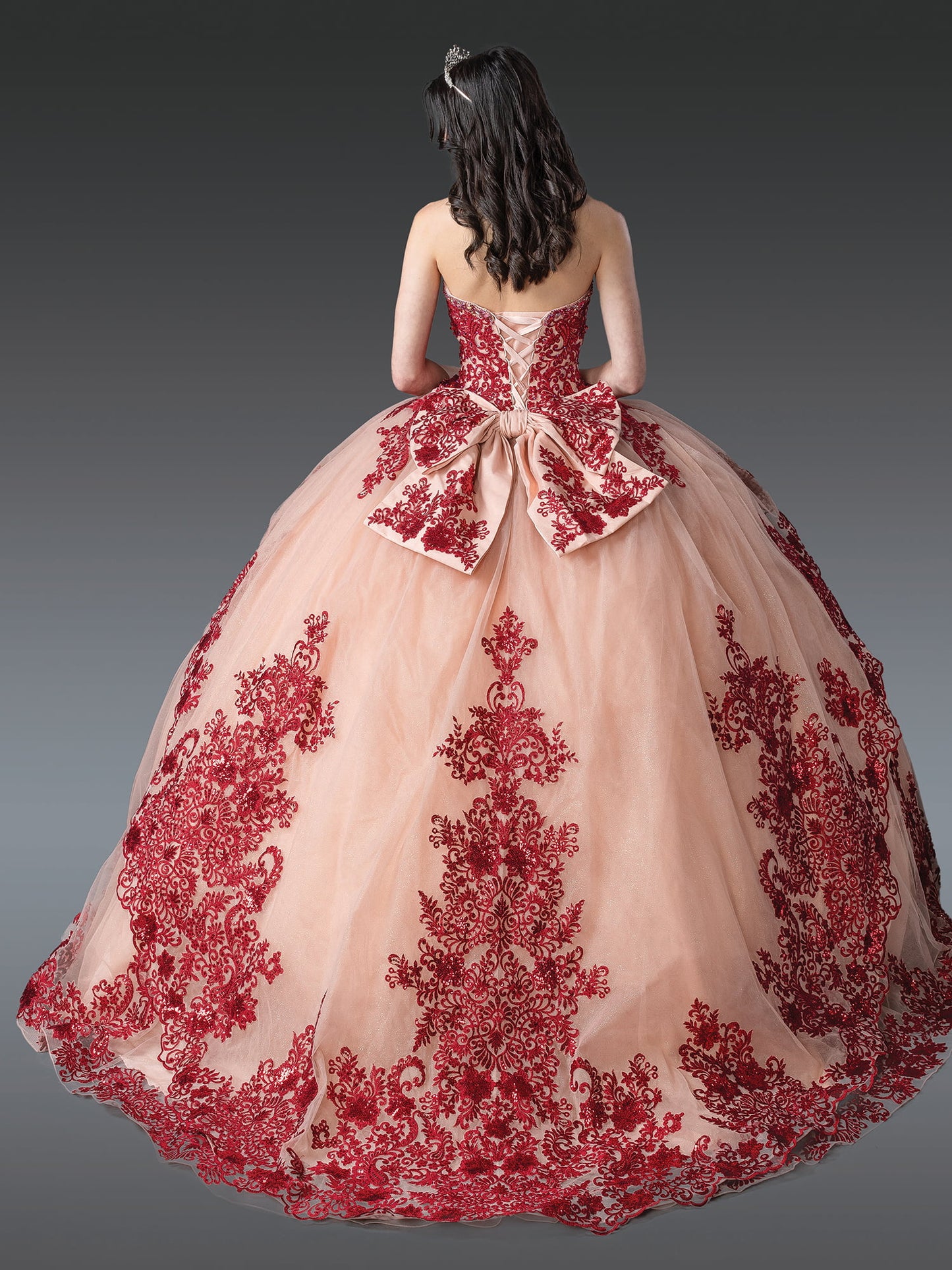DQ25-1928 TRAPLESS BALL GOWN QUINCEAÑERA DRESS WITH INTRICATE EMBROIDERY
