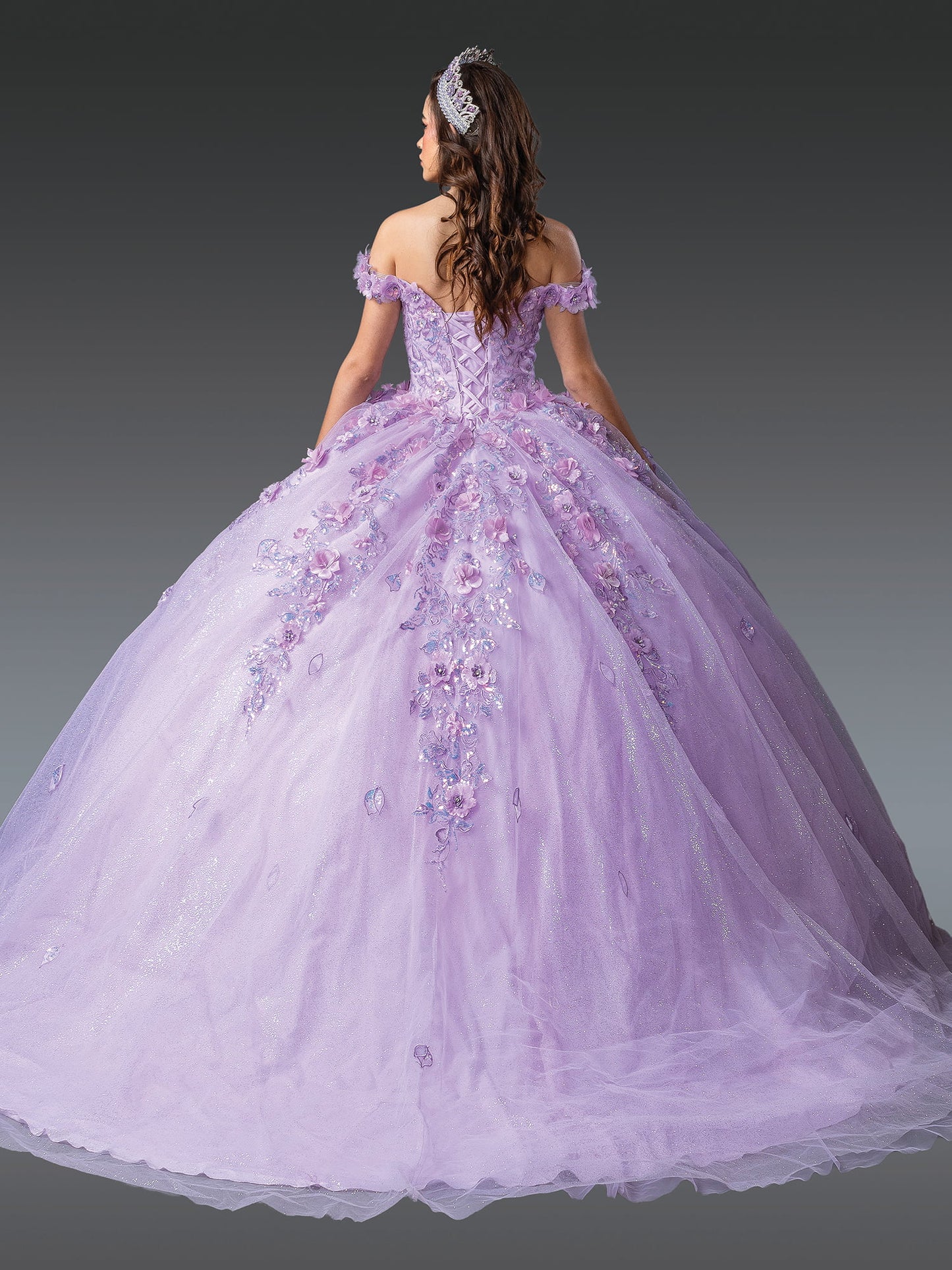 DQ25-1951 OFF-SHOULDER BALL GOWN QUINCEANERA DRESS WITH EMBELLISHED BODICE