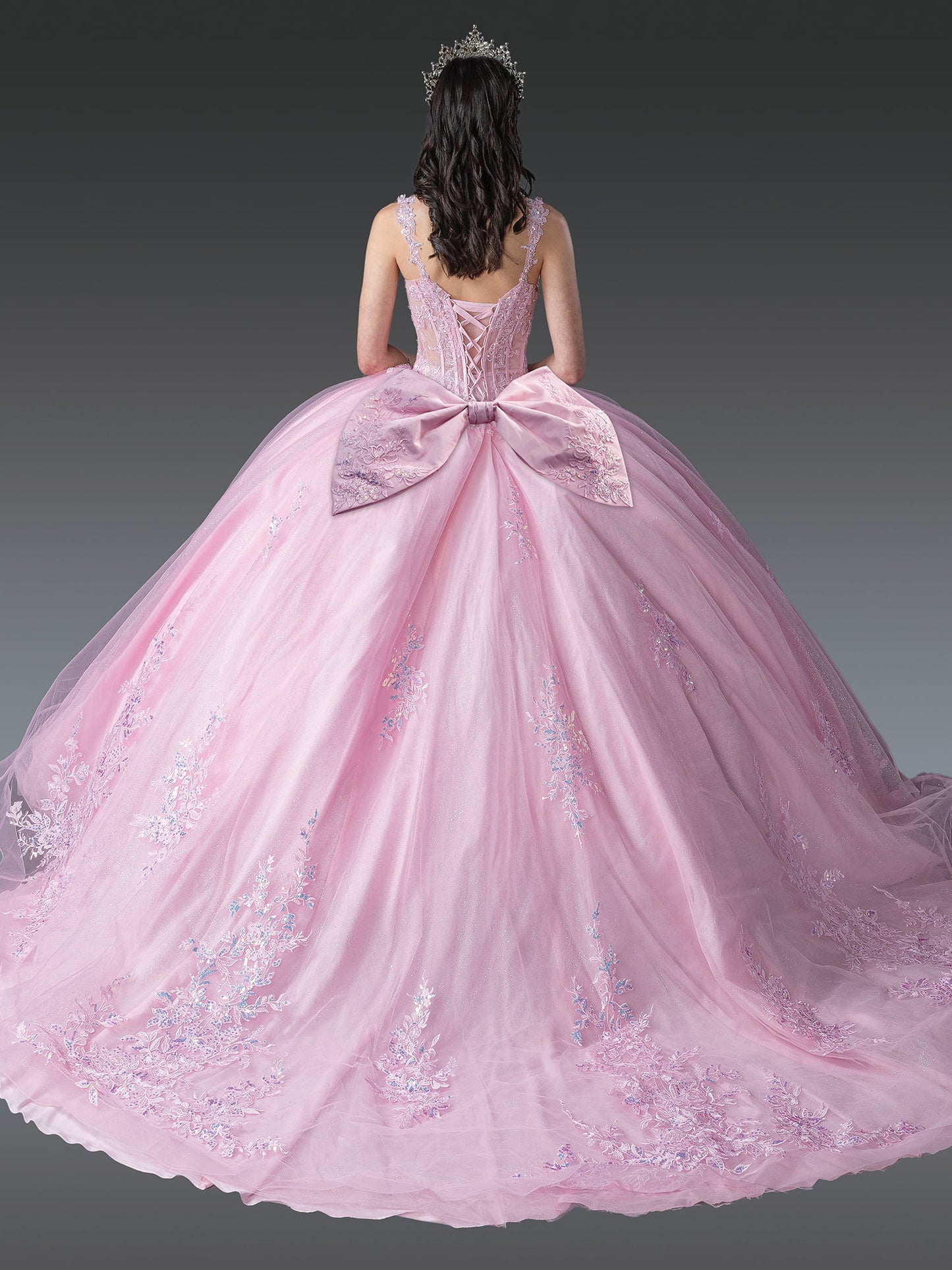 DQ25-1989 ENCHANTING BEADED LACE APPLIQUE QUINCEANERA BALL GOWN