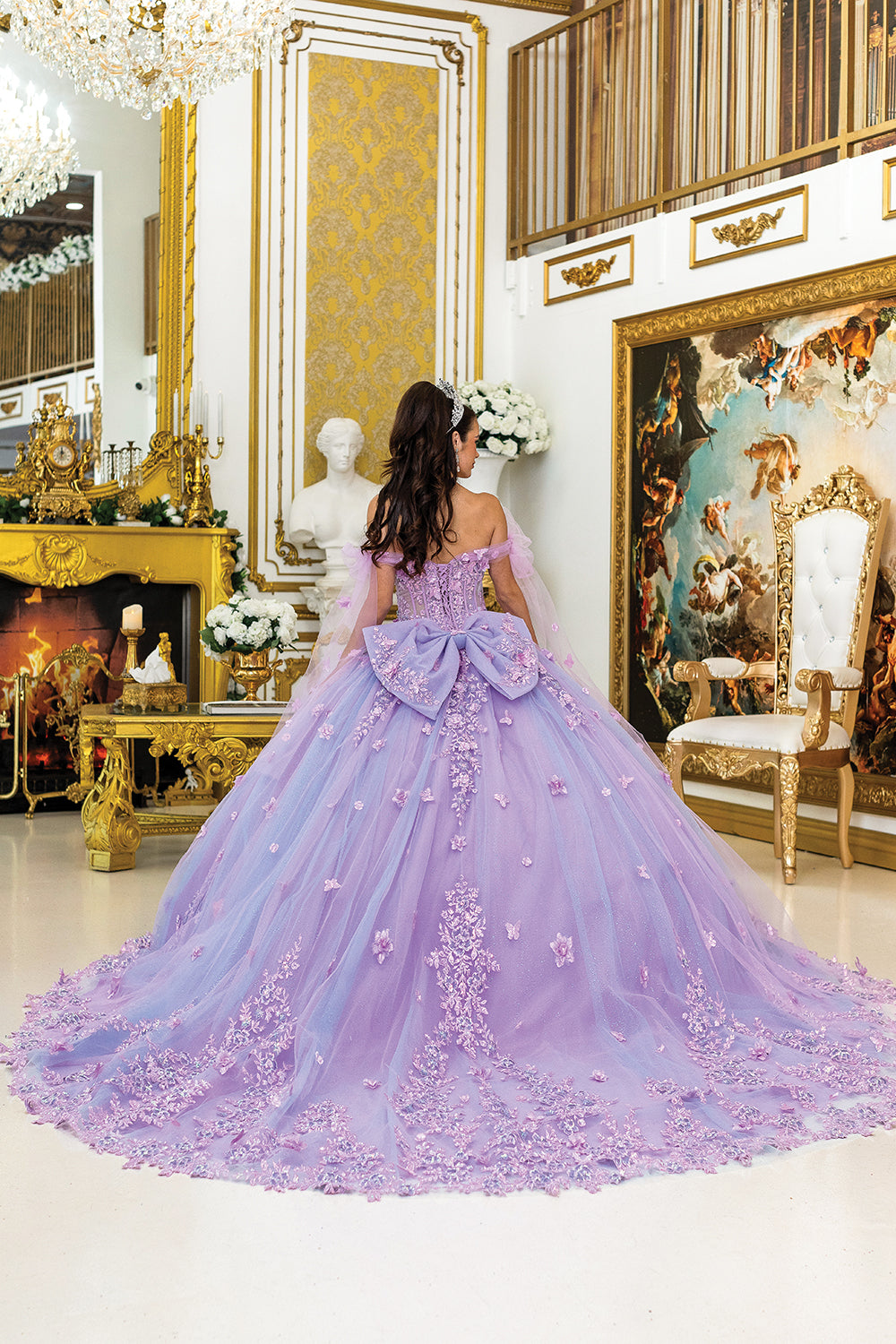 DQ25-5029 QUINCEANERA DRESS WITH OFF-SHOULDER SLEEVES