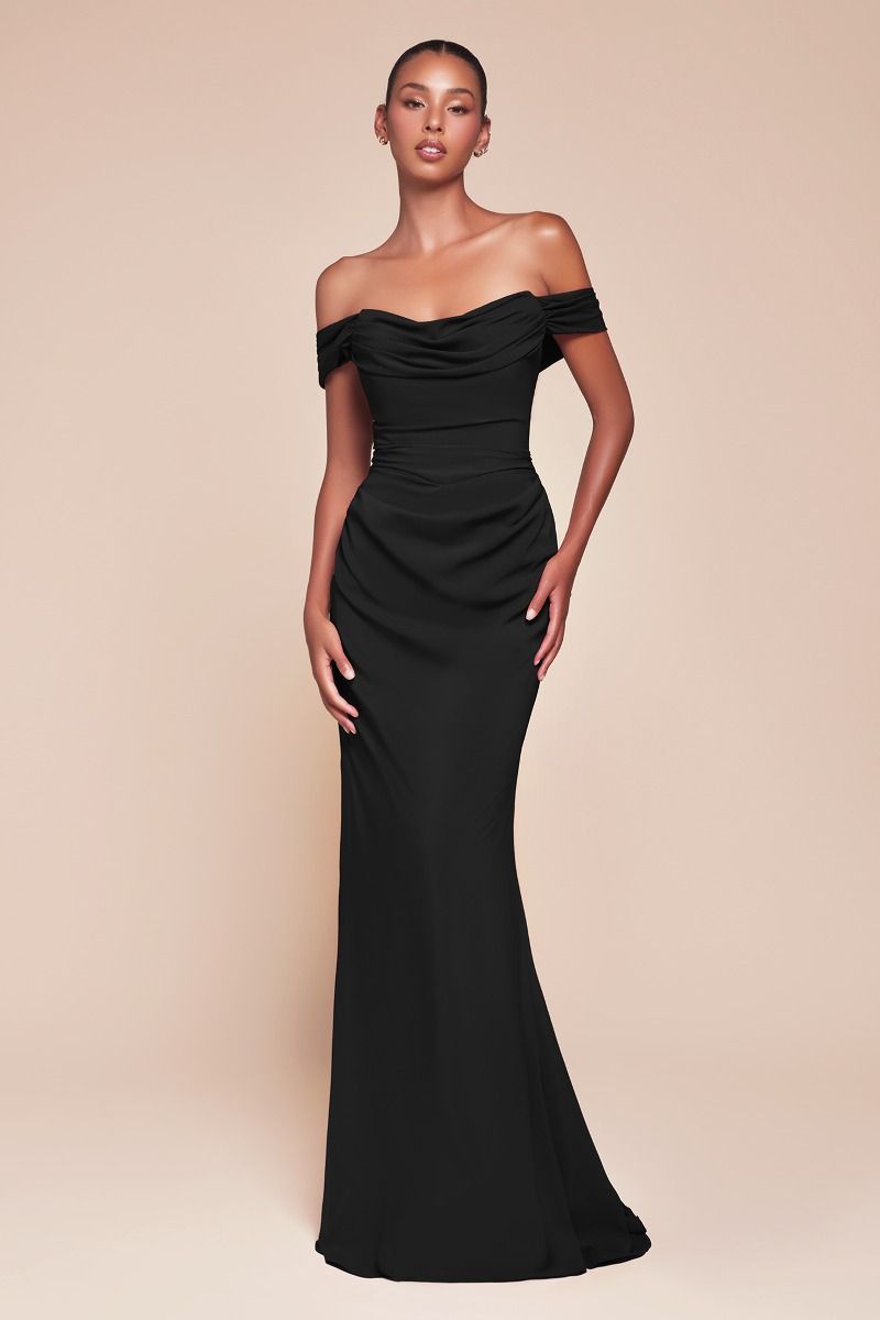 CD25-7433 VERSITILE TIE CHIFFON DRESS