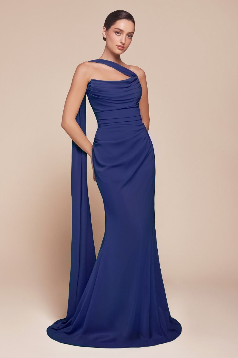 CD25-7433 VERSITILE TIE CHIFFON DRESS