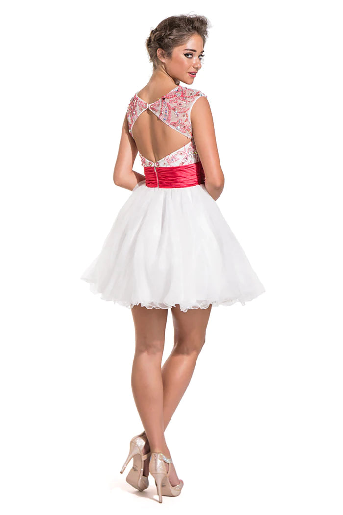 Aspeed Design161233 Beaded Bodice A Line Short Dress