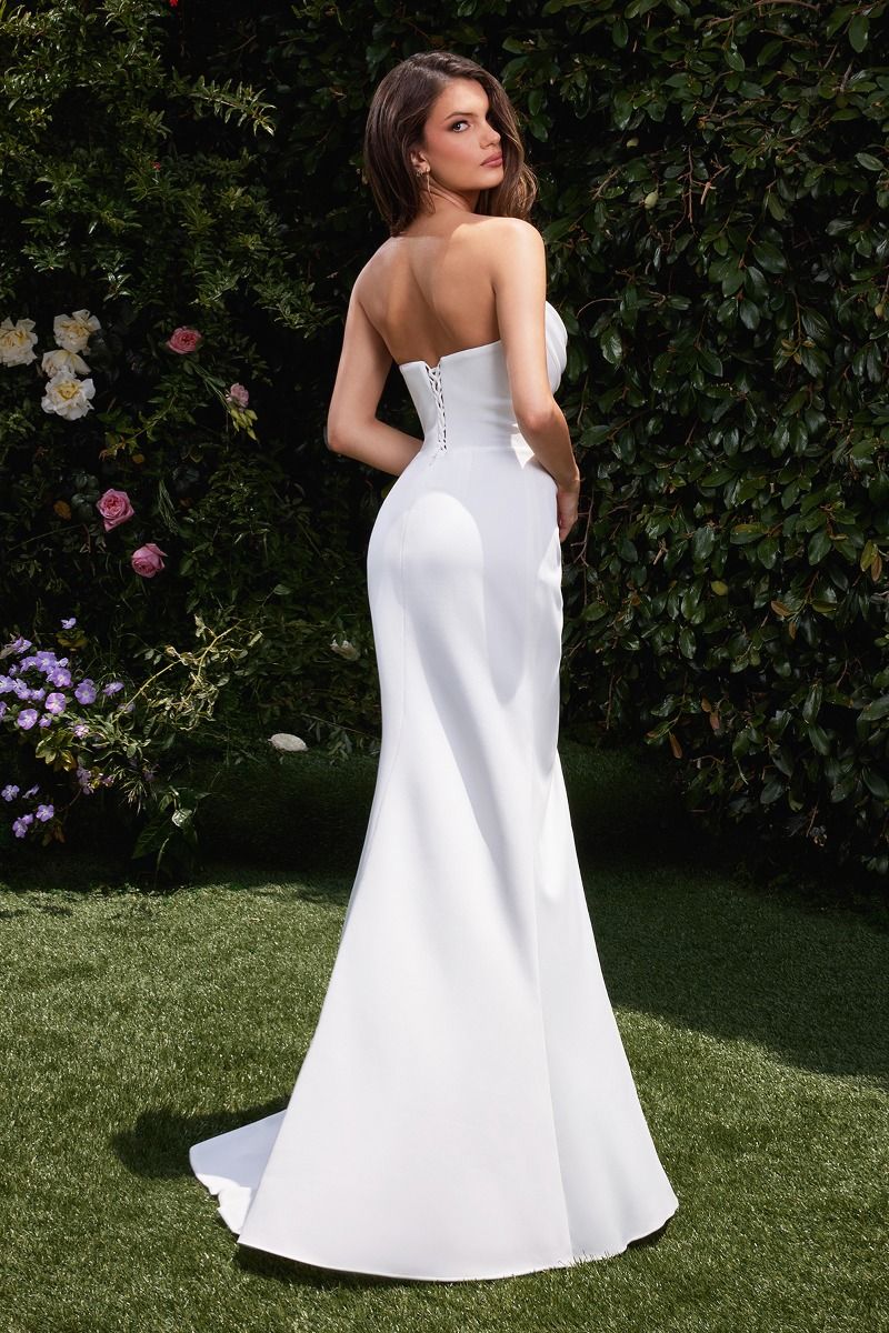 CD25-CD355W NEOPRENE STRAPLESS WEDDING DRESS