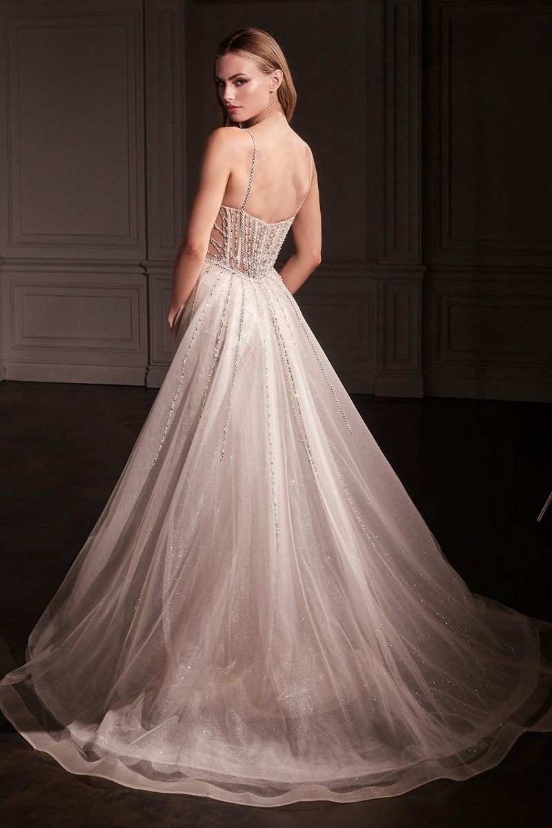 CD25-CD763 FIT & FLARE CRYSTAL EMBELLISHED GOWN & OVERSKIRT