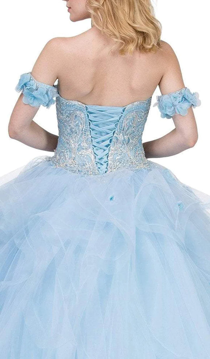 DQ24-1301 Embellished Sweetheart Ruffled Ballgown