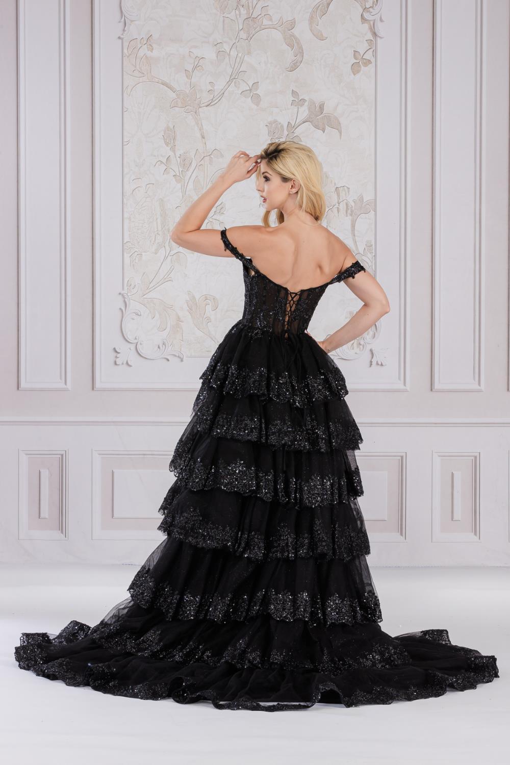 AC24-TM1012 CORSET RUFFLED GOWN