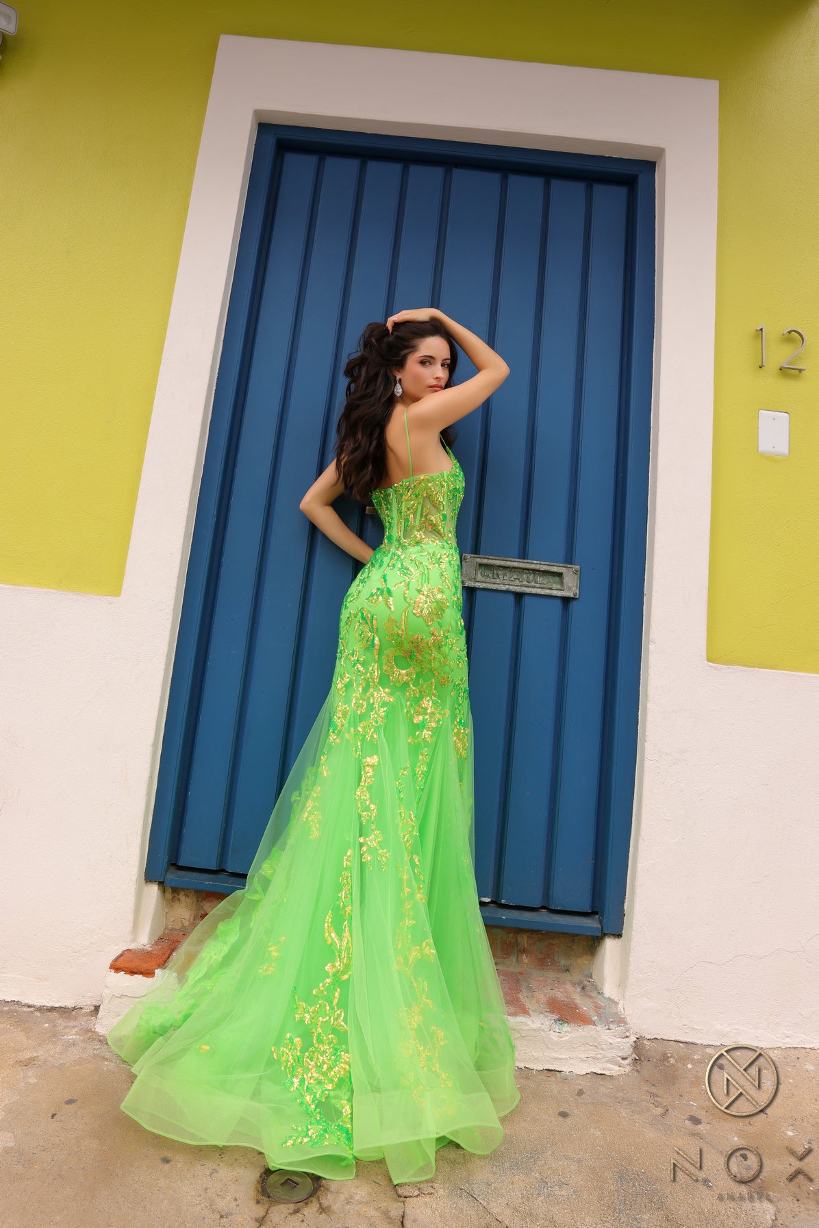 NA24-Q1390 SEQUIN CORSET MERMAID GOWN