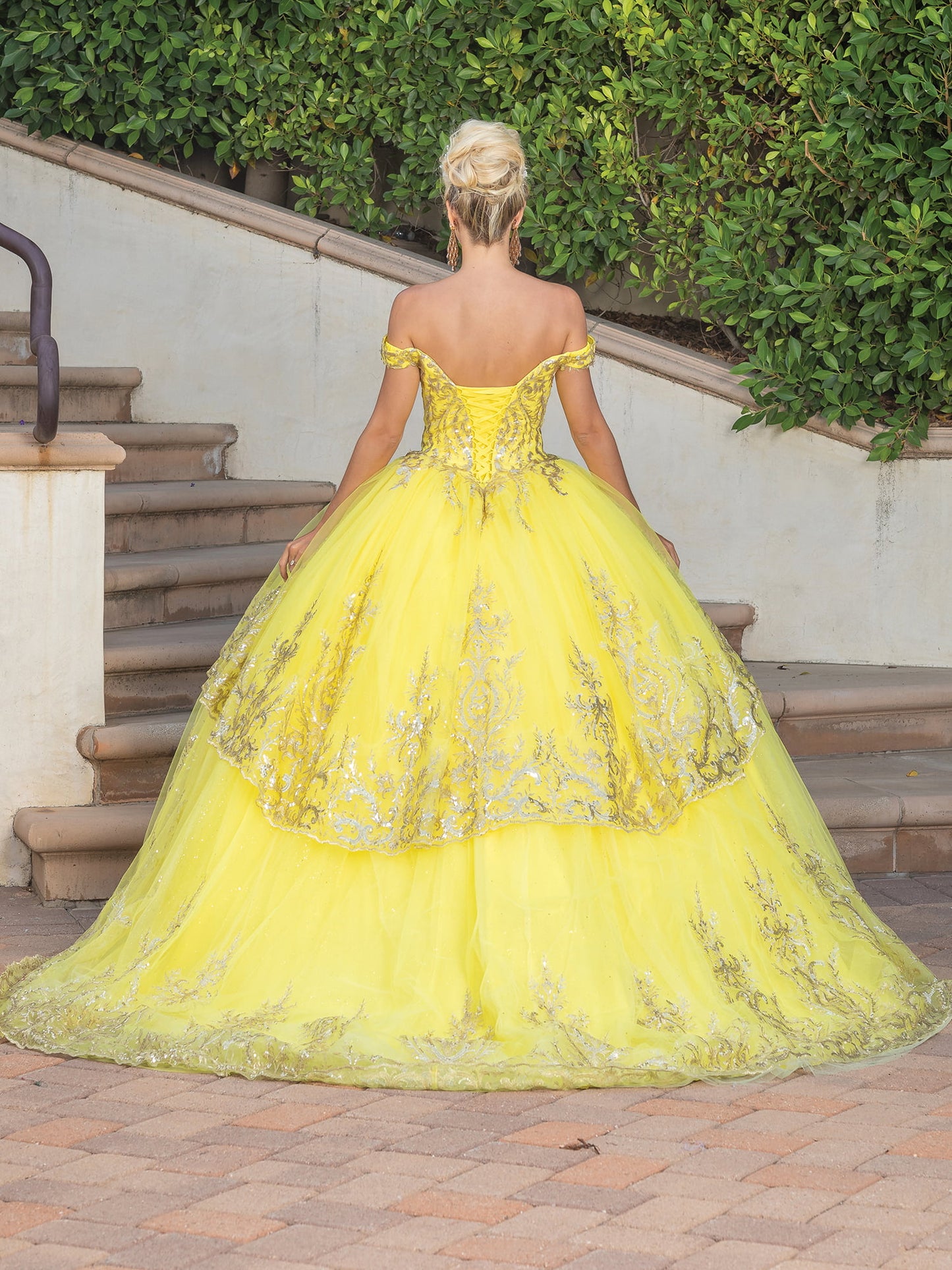DQ25-1726 OFF-THE-SHOULDER EMBROIDERED ELEGANCE GOWN
