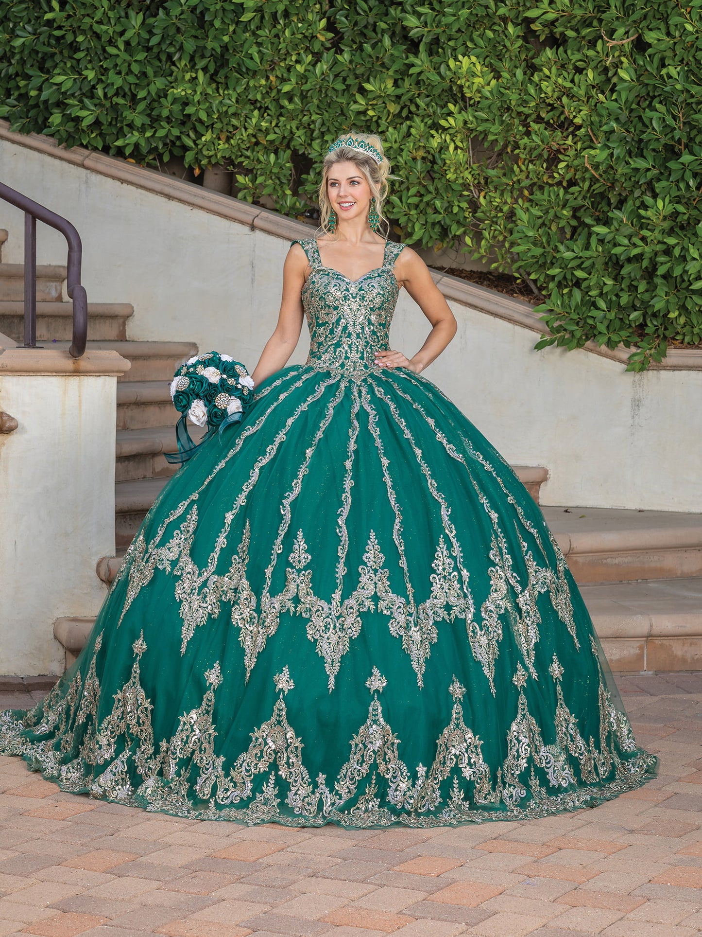 DQ25-1779 SLEEVELESS GOWN WITH INTRICATE EMBELLISHMENTS