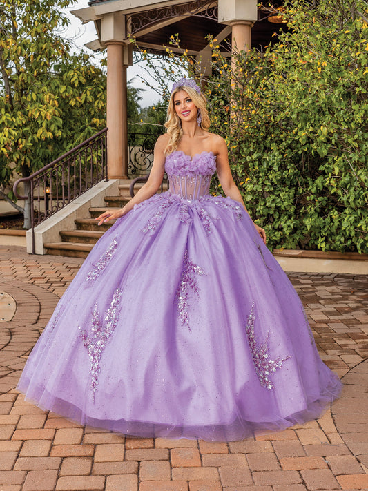 DQ25-1813 OFF-SHOULDER GOWN WITH DELICATE FLORAL APPLIQUES