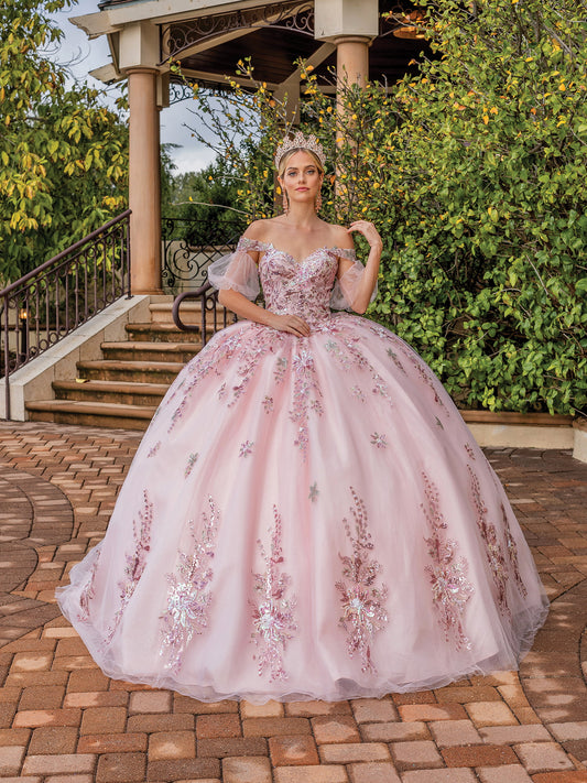 DQ25-1821 ELEGANT SWEETHEART NECKLINE BALL GOWN WITH BEADED EMBELLISHMENTS
