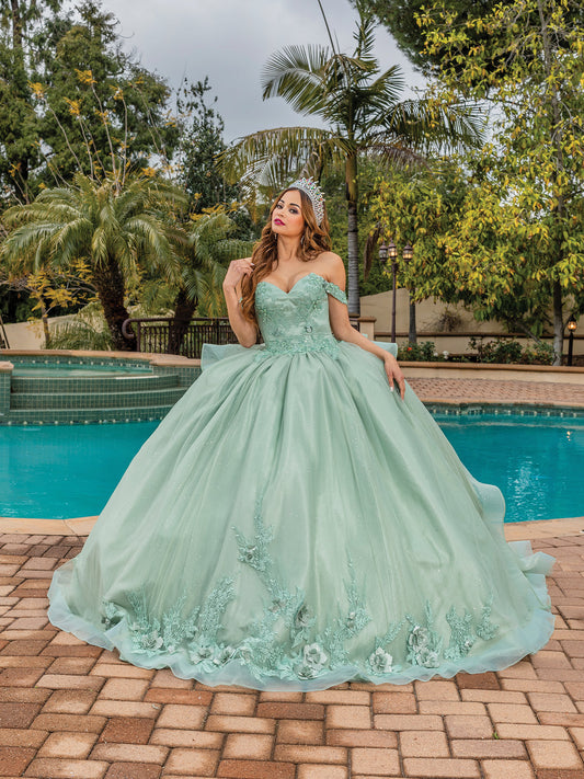 DQ25-1833 SWEETHEART NECKLINE BALLGOWN WITH RUFFLED LAYERED SKIRT AND BEADED BODICE