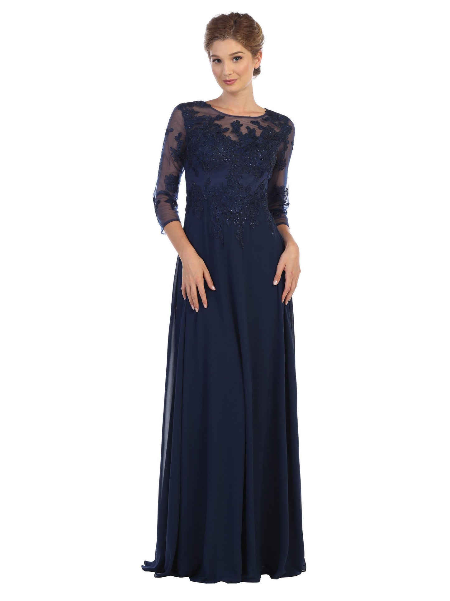 EA24-5164 Mama Long Gown With 3/4 Sleeve