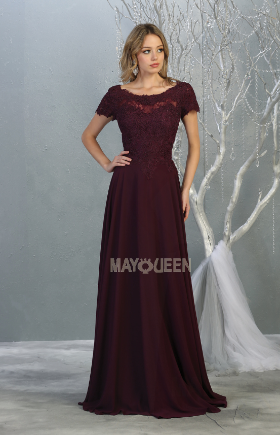 MQ24-MQ1763 LACE CHIFFON GOWN