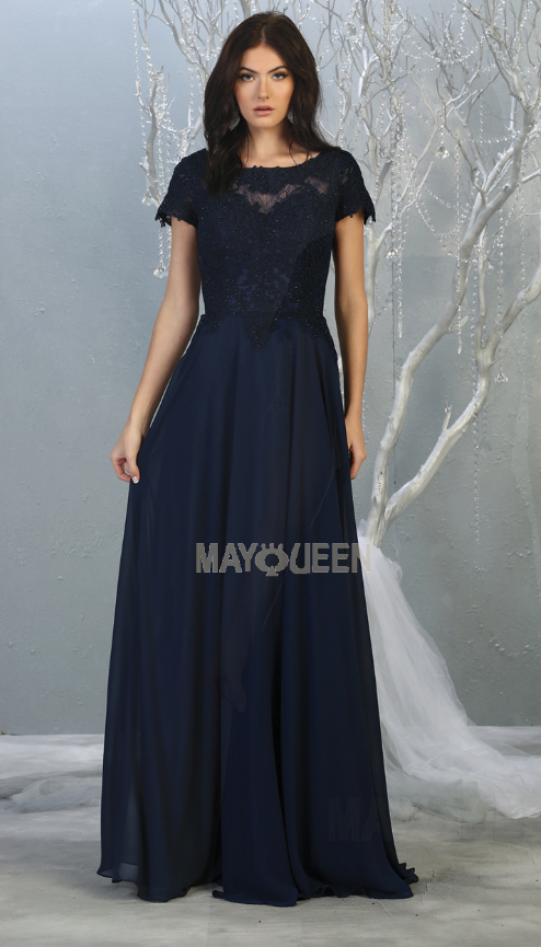 MQ24-MQ1763 LACE CHIFFON GOWN