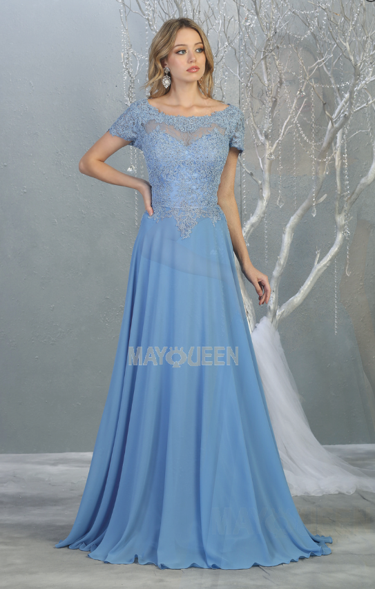 MQ24-MQ1763 LACE CHIFFON GOWN