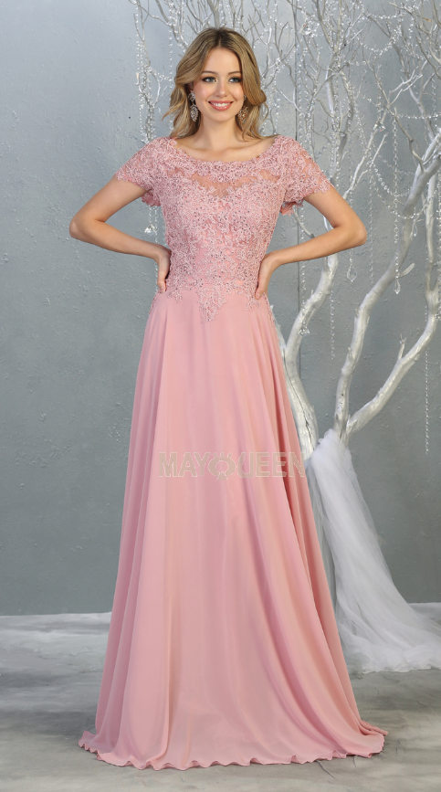 MQ24-MQ1763 LACE CHIFFON GOWN