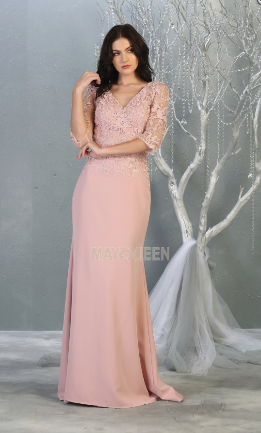 MQ24-MQ1783 LACE 3/4 SLEEVES LENGTH GOWN