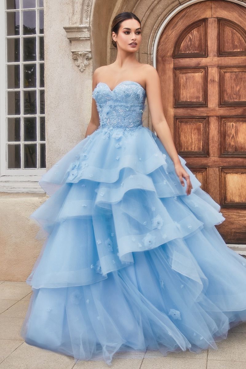 CD24-A1220 PEONY PETAL COUTURE LAYERED BALL GOWN