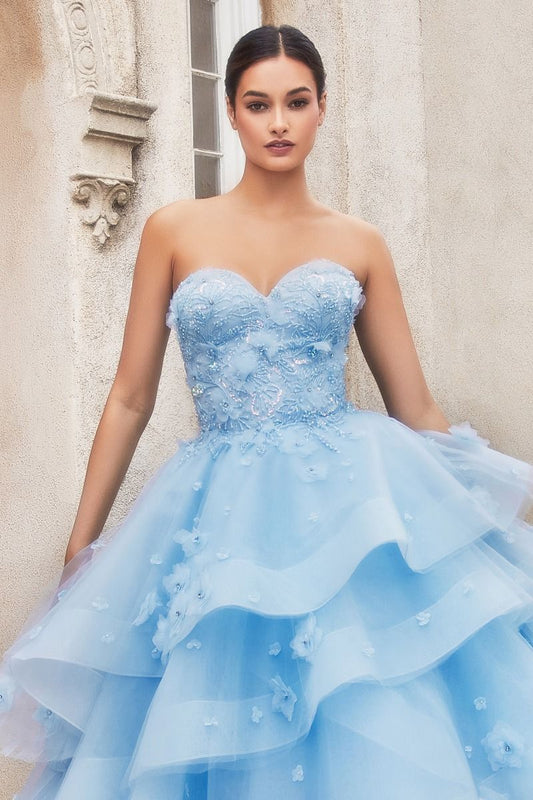 CD24-A1220 PEONY PETAL COUTURE LAYERED BALL GOWN