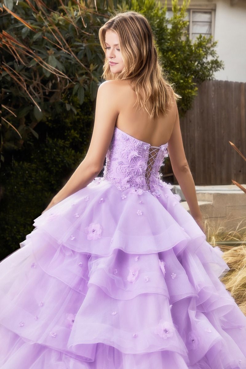 CD24-A1220 PEONY PETAL COUTURE LAYERED BALL GOWN