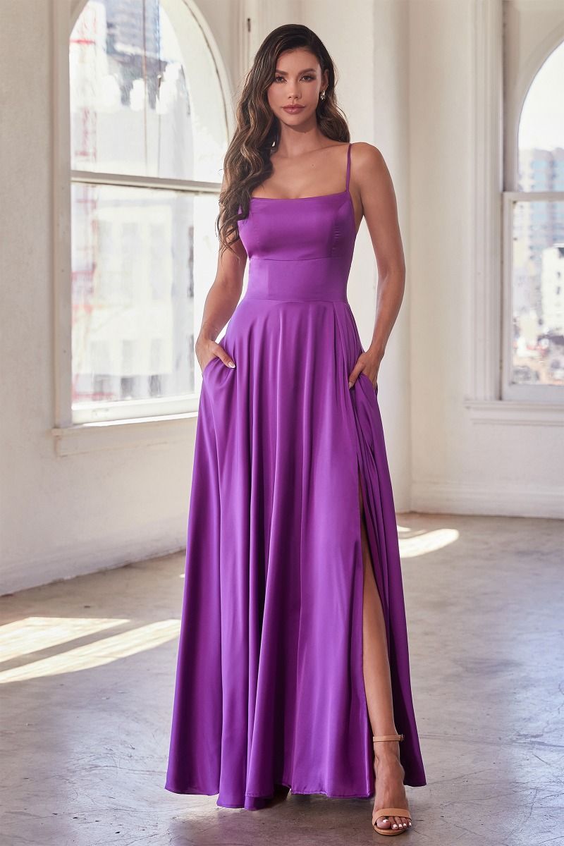 CD24-B8402 SATIN A-LINE GOWN