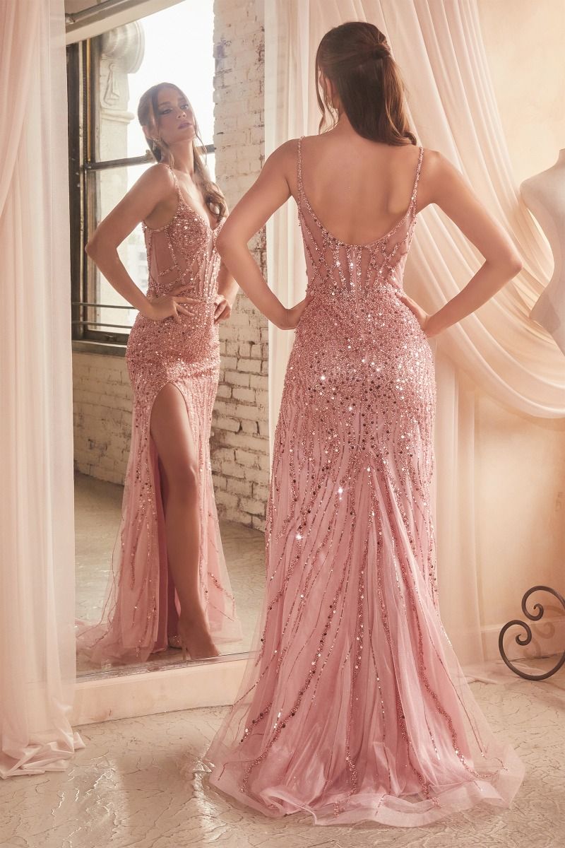 CD24-CD0220 SEQUIN FITTED GOWN