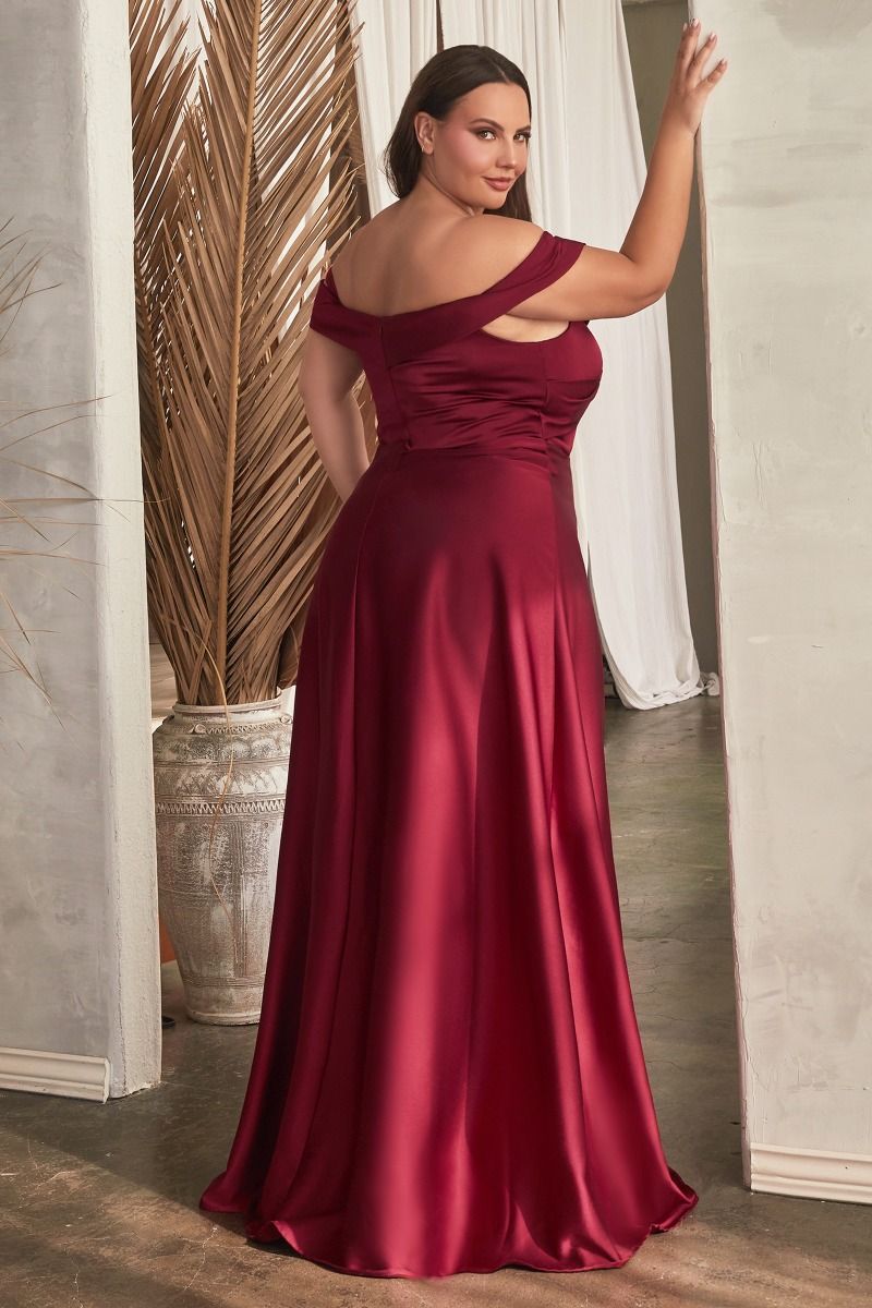 CD24-CD325C SATIN OFF THE SHOULDER GOWN