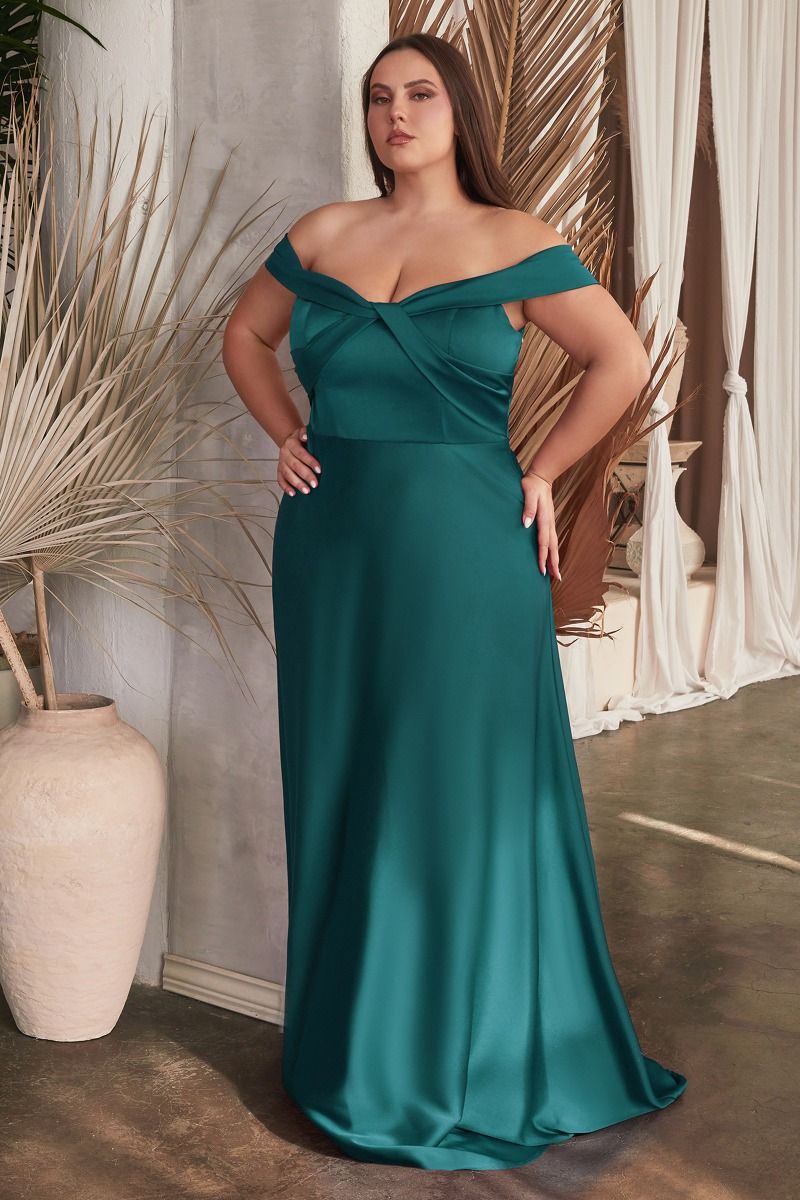 CD24-CD325C SATIN OFF THE SHOULDER GOWN