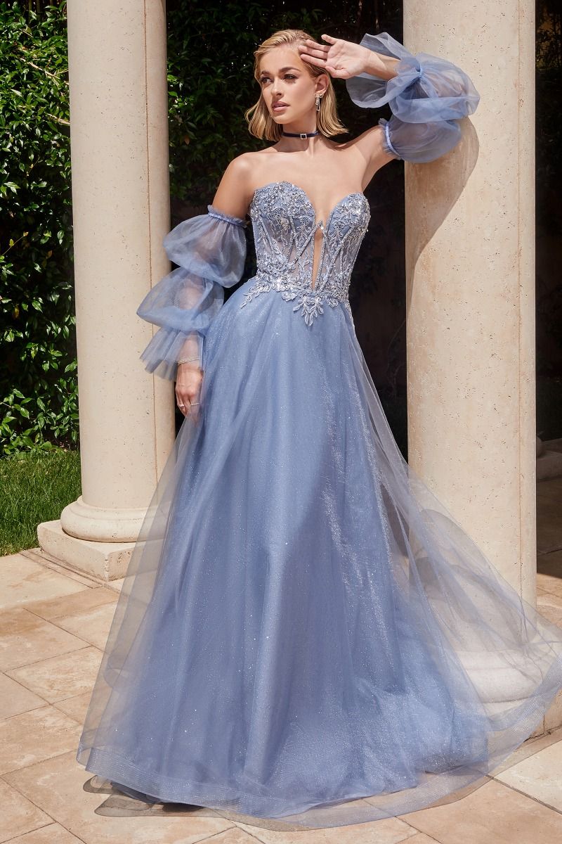 CD24-CD830 STRAPLESS BALL GOWN WITH REMOVABLE SLEEVES