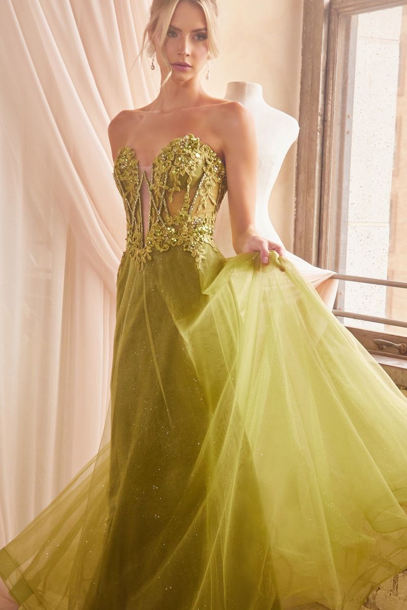 CD24-CD830 STRAPLESS BALL GOWN WITH REMOVABLE SLEEVES