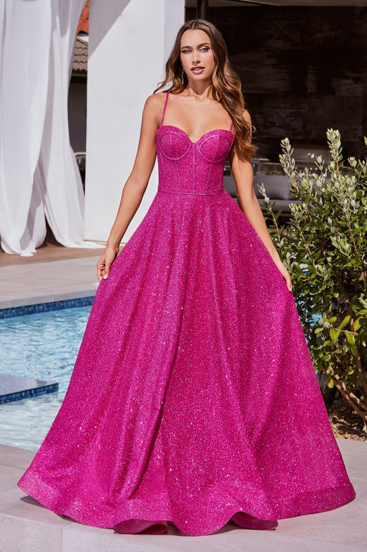 CD24-CDS483 GLITTER BALL GOWN