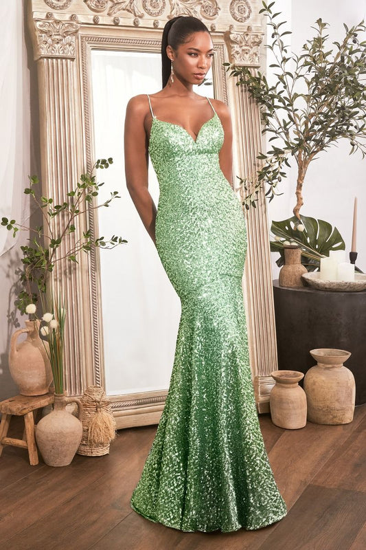 CD24-CH066 FITTED SEQUIN MERMAID GOWN